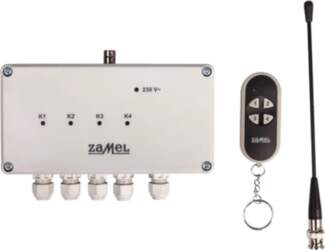 Four-channel radio mains switch with remote