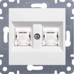 Hager LUMINA2 double computer socket RJ45