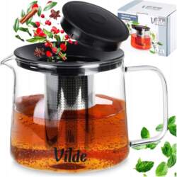 Heat-resistant glass tea pot with tea
