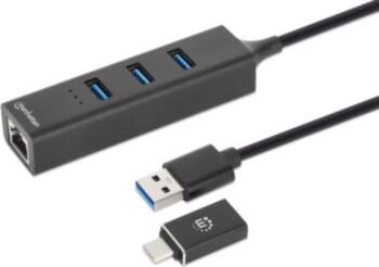 Manhattan USB-C  USB-A Combo Dock/Hub  Ports
