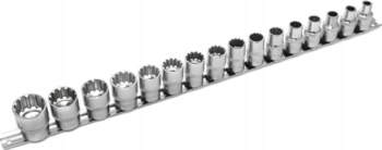 Silver SPLINE SOCKETS 16 pcs. 12-ANGLE