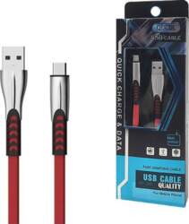 USB CABLE TYP-C 2.4A RED