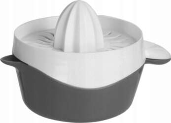 Citrus squeezer with container with spout