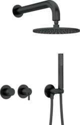 Concealed shower set with overhead shower
