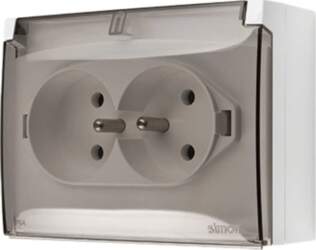 Contact-Simon Simon Aquaclick IP44 socket double