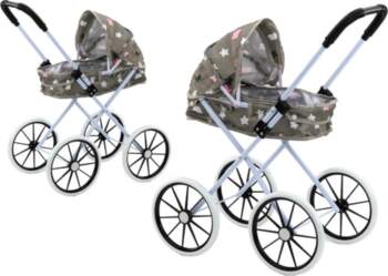 Doll Stroller Large Wheels Foldable Stars
