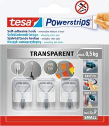 HOOKS TRANSPARENT TESA 58620 3PCS FOR