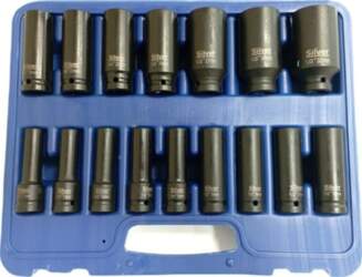 IMPACT SOCKET SET 1/2" 16pcs. /SILVER