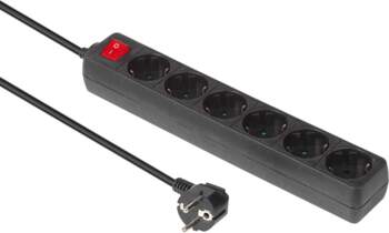 MicroConnect 6-way Schuko Socket 5M Black