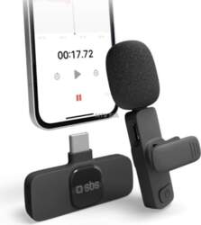SBS Wireless Microphone USB-C melna -