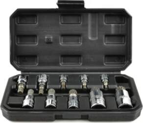 Spline socket set 1/4 3/8 1/2