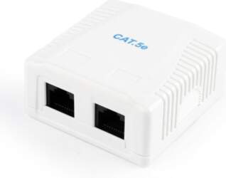 Two-port UTP surface mounted socket NCAC-2U5E-01