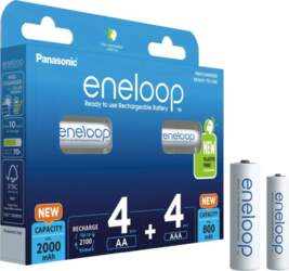 2x4 Panasonic Eneloop Combipack 4xAA +