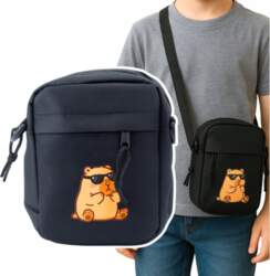 Capybara Shoulder Bag Adjustable Strap Black