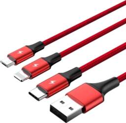 Charging cable 3-in-1 USB - USB-C/microUSB/