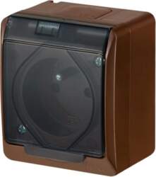Elektro-Plast HERMES Single M/U brown socket