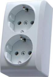 Ospel BIS double surface-mounted schuko socket