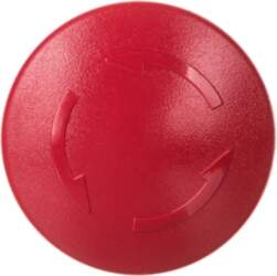 Powered red mushroom button by rotation