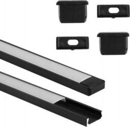 Profile N02  surface-mounted  black + frosted