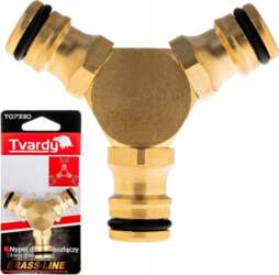 Tee for connecting 3 BRASS-LINE quick