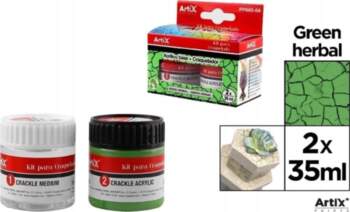 Acrylic paint dark green + cracking