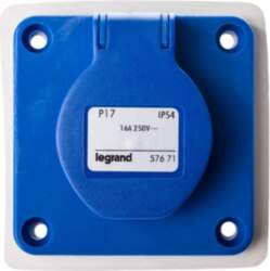 Board socket with ground IP44 blue
