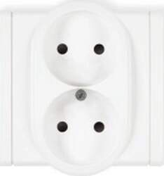 FLEXI double socket b/u white FGP-2