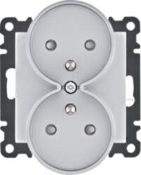 Hager Lumina Double grounded power socket