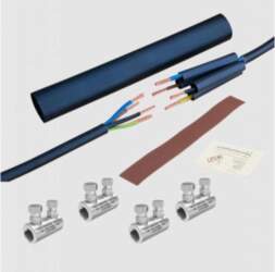 Heat shrink cable muff with cable