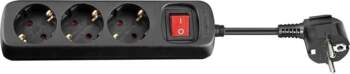 MicroConnect 3-way Schuko Socket 3M Black