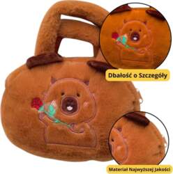 Plush bag with capybara and rose