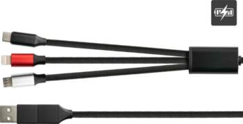 PYTHON 1.20m USB 6-in-1 Ladekabel