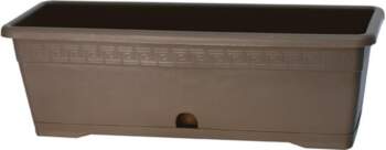 RECTANGULAR PLASTIC POT DARK BROWN WI
