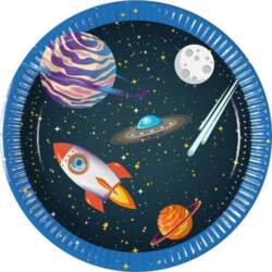 Rocket Space paper plates 20cm 8