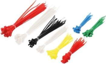 Set of colorful cable ties 200