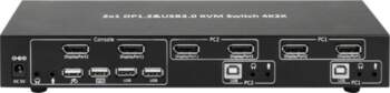 Techly IDATA DP-KVM2 KVM switch Black