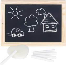 A small board with crayons and