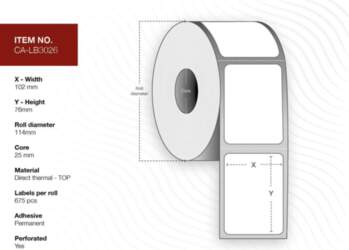 Capture Label 102x76 Core 25 Diameter