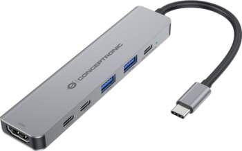 CONCEPTRONIC  6-1 Dock USB-C-HDMI/2xUSB-A/2xUSB-C/+ 25cm gr