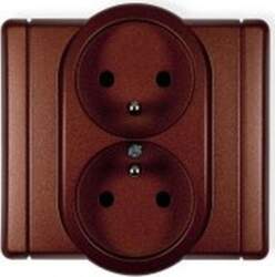 FLEXI socket Double socket brown metallic