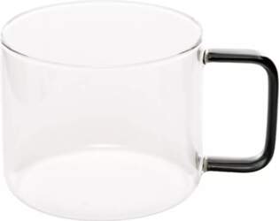 Glass mug with colored handle 500