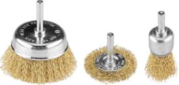 Graphite Wire brushes crimped wire brass-plated