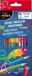 Kidea triangular crayons  double-sided  12 pieces