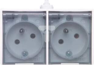 Ospel LAMBDA Hermetic double socket with/out