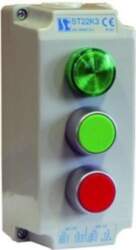 Spamel 3-hole control box with red