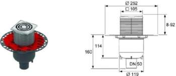 TECEdrainpoint S 130 drain set vertical