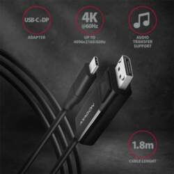 Axagon Active USB-C - DisplayPort cable