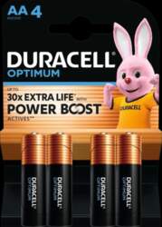Baterijos DURACELL Optimum  AA  4 vnt