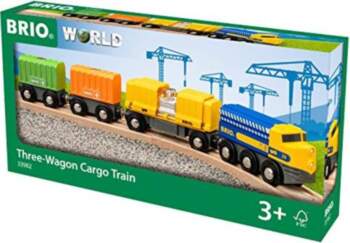 Brio freight train with three wagons