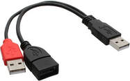 Kabel USB InLine Rozgaleznik 2x USB-A